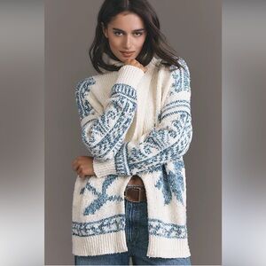 Anthropologie Pilcro Folded Collar Cardigan Sweater